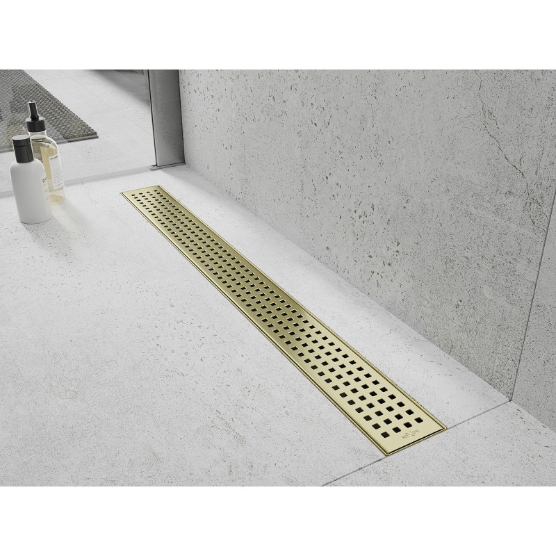 Mexen M08 Flat cover for linear drain 70 cm, brushed gold - 1A25070