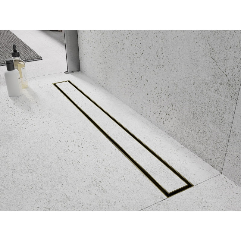 Mexen Flat M13 2-in-1 Cover for Linear Drain 60 cm, Brushed Gold - 1A19060