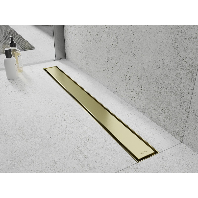 Mexen Flat M13 cover 2-in-1 for linear drain 70 cm, brushed gold - 1A19070