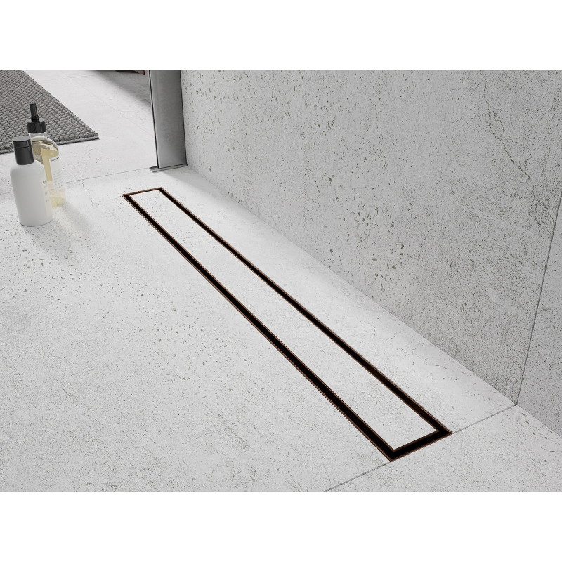 Mexen Flat M13 2-in-1 Cover for Linear Drain 80 cm, Brushed Copper - 1C19080