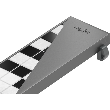 Mexen Flat M13 cover 2-in-1 for linear drain 80 cm, brushed gun gray - 1E19080