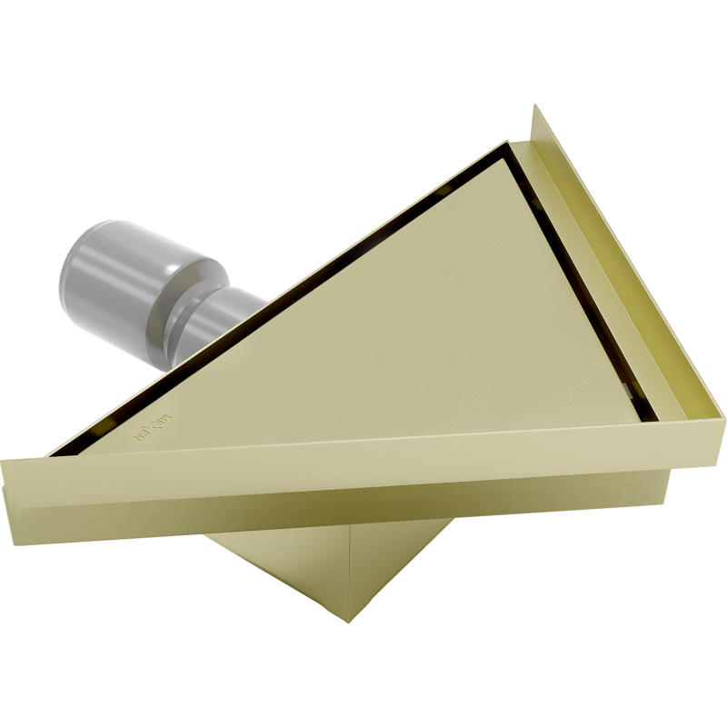 Mexen Flat-T M13 triangular floor drain 20 x 20 cm, brushed gold - 1A10320