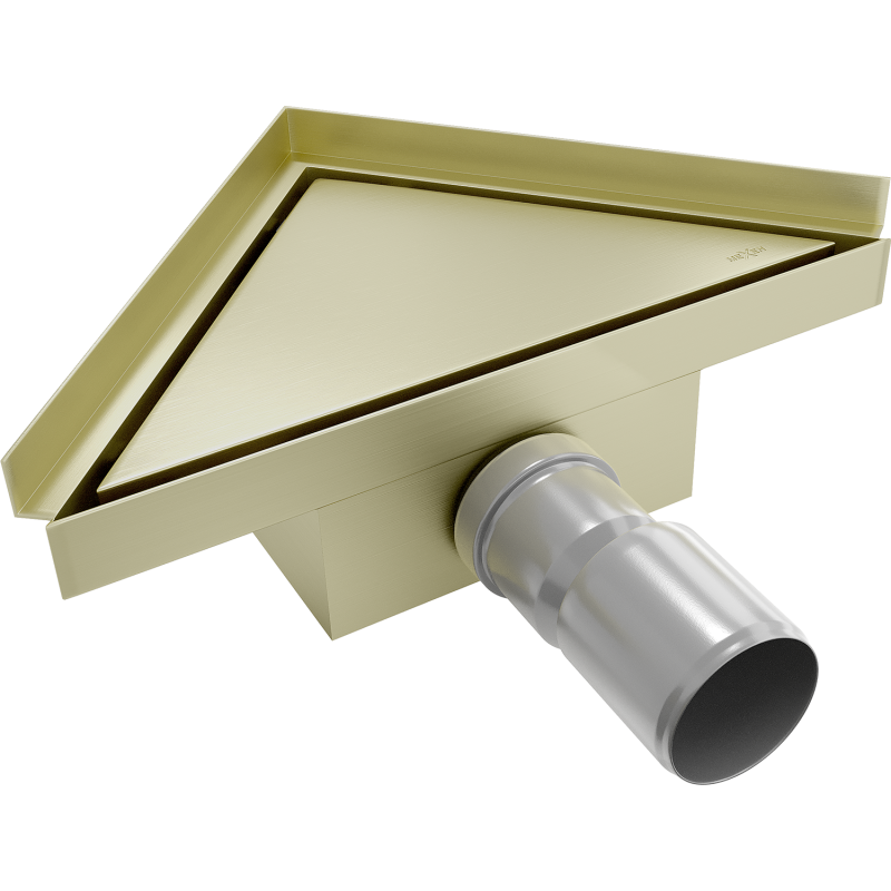 Mexen Flat-T M13 triangular floor drain 20 x 20 cm, brushed gold - 1A10320