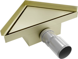 Mexen Flat-T M13 triangular floor drain 20 x 20 cm, brushed gold - 1A10320