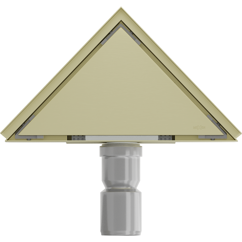 Mexen Flat-T M13 triangular floor drain 20 x 20 cm, brushed gold - 1A10320