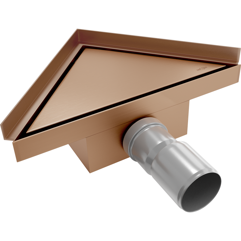 Mexen Flat-T M13 Triangular Floor Drain 20 x 20 cm, Brushed Copper - 1C10320