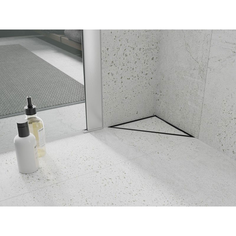 Mexen Flat-T M13 triangular floor drain 20 x 20 cm, gun gray brushed - 1E10320