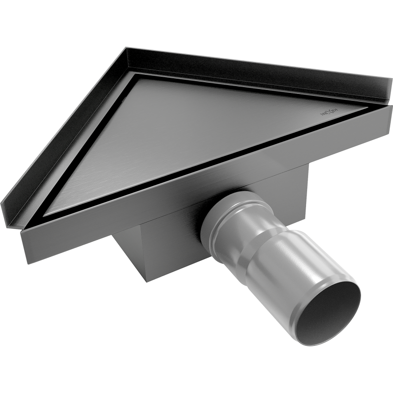 Mexen Flat-T M13 triangular floor drain 20 x 20 cm, gun gray brushed - 1E10320