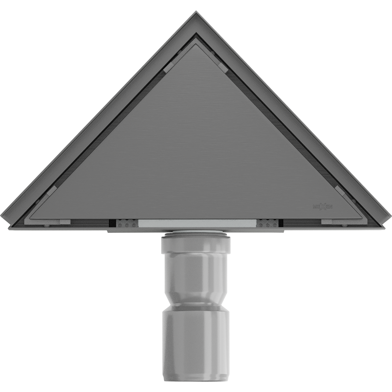 Mexen Flat-T M13 triangular floor drain 20 x 20 cm, gun gray brushed - 1E10320