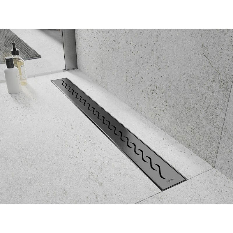 Mexen Flat M18 linear drain cover 50 cm, gun gray brushed - 1E23050