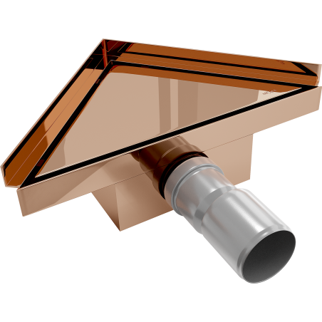 Mexen Flat-T M13 triangular floor drain 20 x 20 cm, rose gold - 1610320