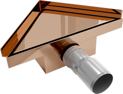 Mexen Flat-T M13 triangular floor drain 20 x 20 cm, rose gold - 1610320