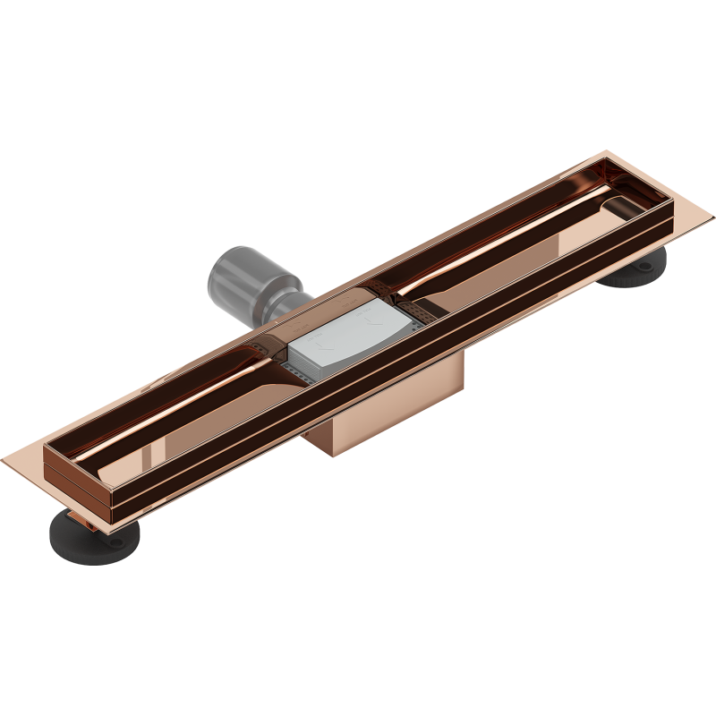 Mexen Flat linear drain body 60 cm, rose gold - 1615060