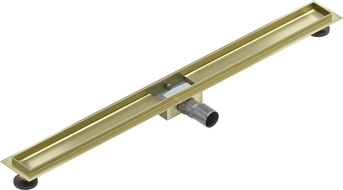 Mexen Flat linear drain body 90 cm, brushed gold - 1A15090