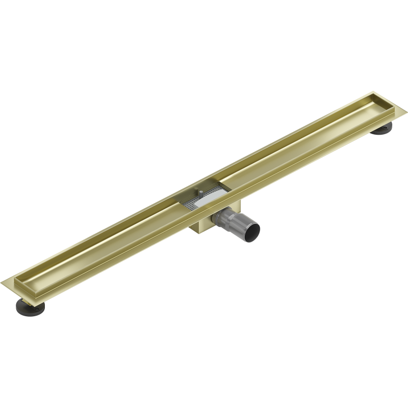 Mexen Flat linear drain body 100 cm, brushed gold - 1A15100