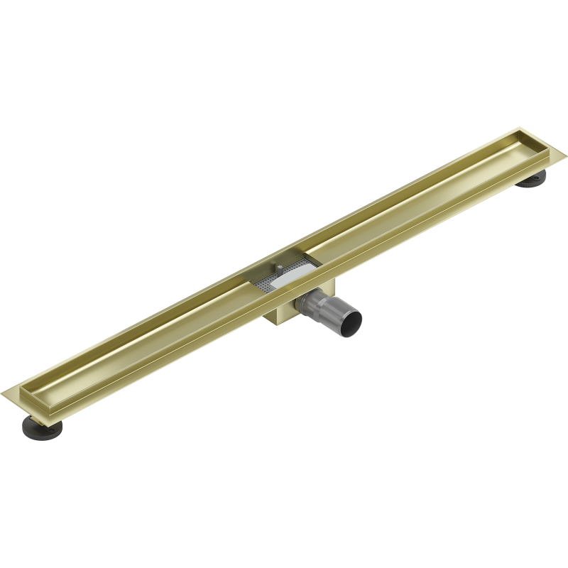 Mexen Flat linear drain body 100 cm, brushed gold - 1A15100