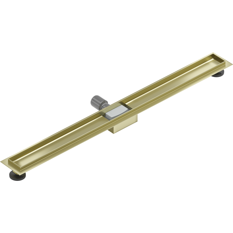 Mexen Flat linear drain body 100 cm, brushed gold - 1A15100