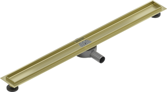 Mexen Flat 360° rotating linear drain body 100 cm, brushed gold - 1A40100