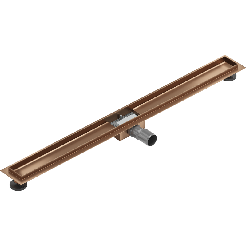 Mexen Flat linear drain body 90 cm, brushed copper - 1C15090