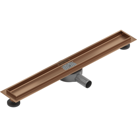 Mexen Flat 360° rotatable linear drain body 60 cm, brushed copper - 1C40060