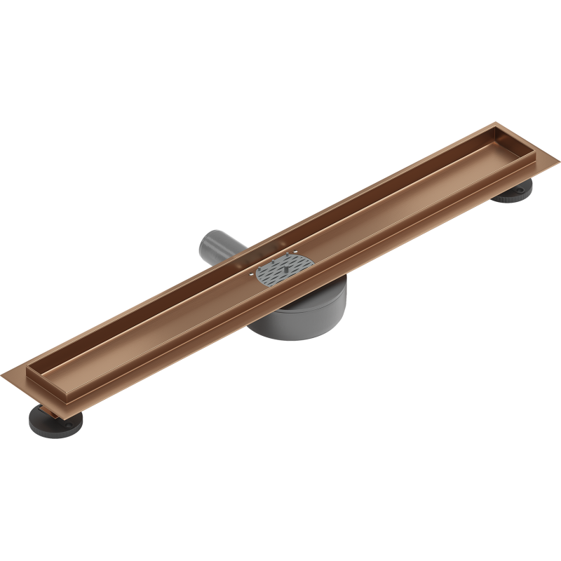 Mexen Flat 360° rotatable linear drain body 60 cm, brushed copper - 1C40060