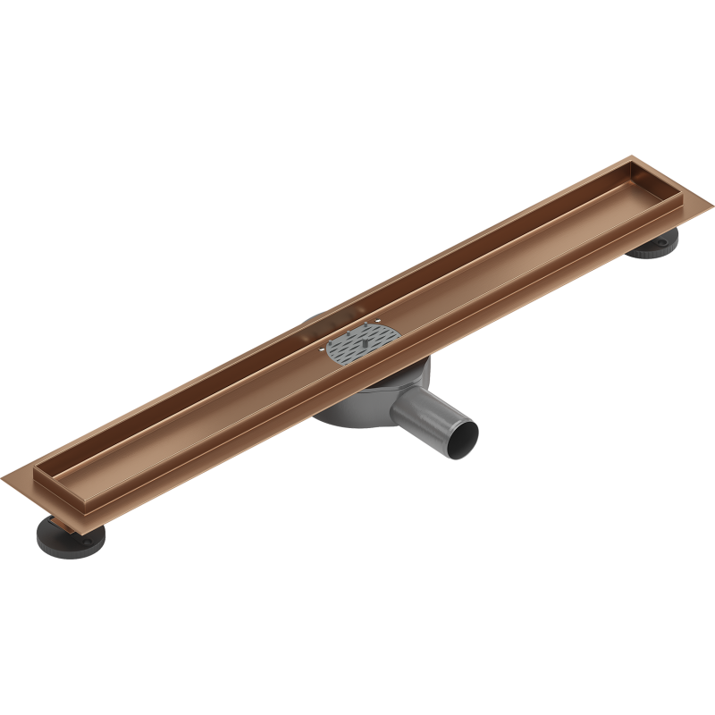 Mexen Flat 360° Rotating Linear Drain Body 70 cm, Brushed Copper - 1C40070