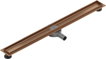 Mexen Flat 360° rotary linear drain body 80 cm, brushed copper - 1C40080