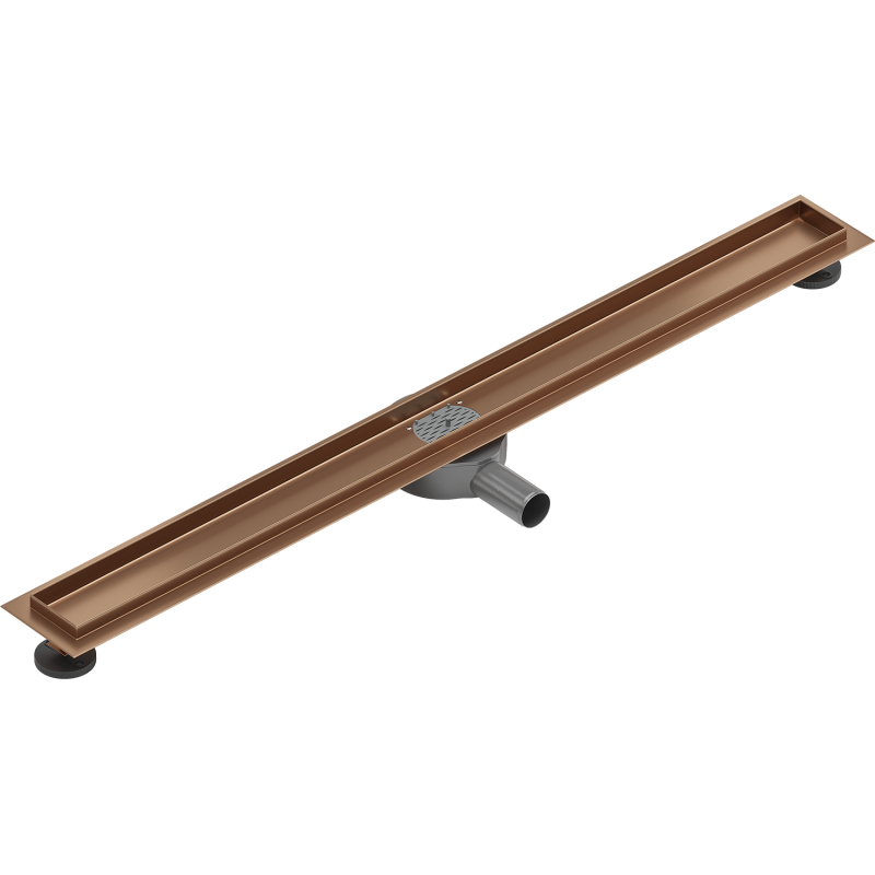 Mexen Flat 360° rotary linear drain body 100 cm, brushed copper - 1C40100