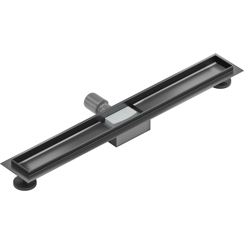 Mexen Flat linear drain body 80 cm, gun gray brushed - 1E15080