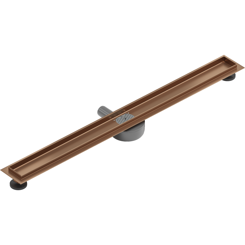 Mexen Flat 360° rotary linear drain body 80 cm, brushed copper - 1C40080