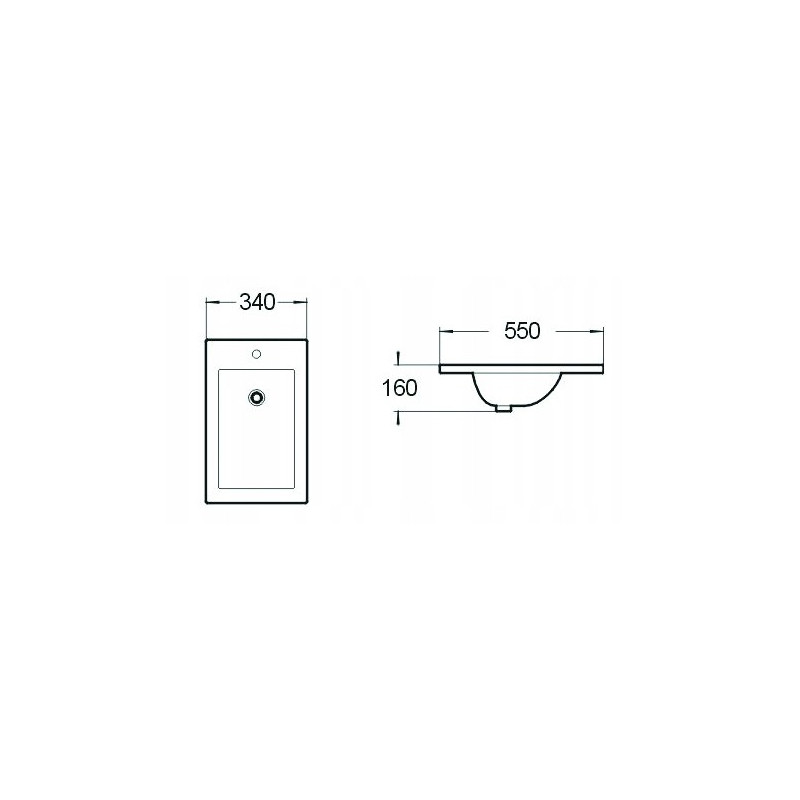 Mexen Alir Inset Washbasin 34 x 55 cm, White - 25503400