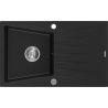Mexen Cesar 1-compartment granite sink with a drip tray 775 x 470 mm, Black - 6514771010-77