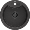 Mexen Diego single-bowl granite sink 488 x 480 mm, black speckled, black siphon - 6512481000-76-B