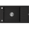 Mexen Elias 1-compartment granite sink with a short drip tray 795 x 480 mm, Black - 6511791005-77
