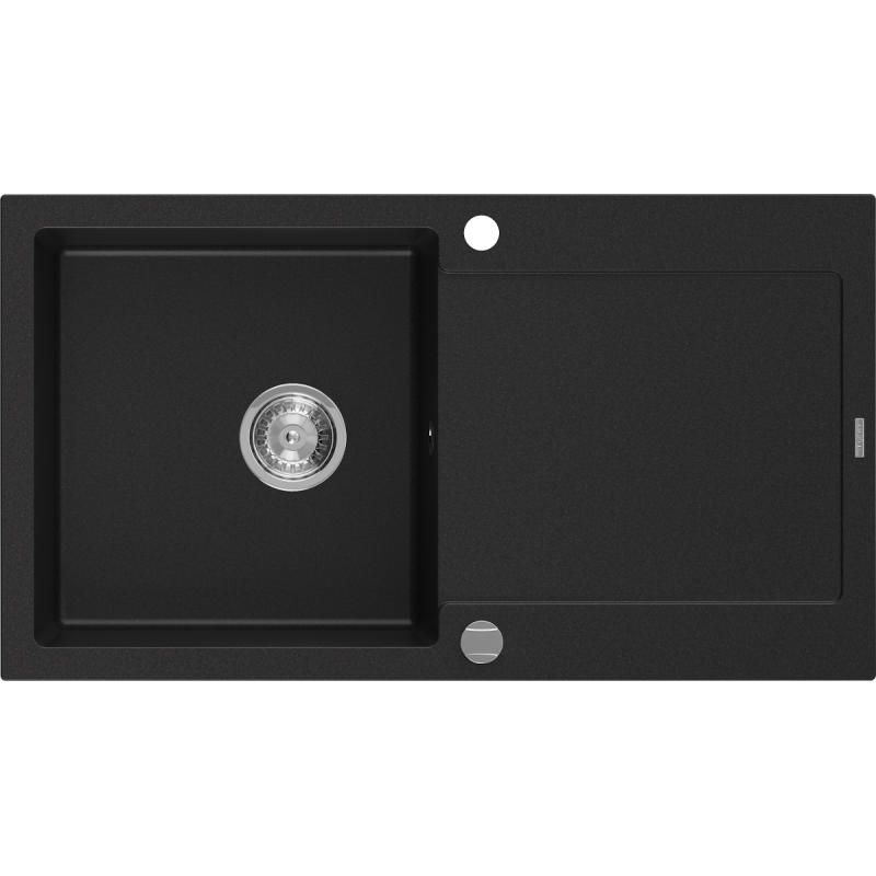 Mexen Leo 1-compartment granite sink with a drip tray 900 x 500 mm, Black - 6501901010-77
