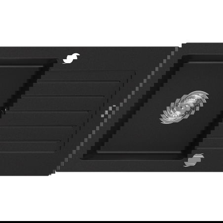 Mexen Pablo 1-compartment granite sink with a drip tray 752 x 436 mm, Black - 6510751010-77