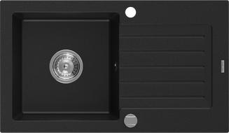 Mexen Pablo 1-compartment granite sink with a drip tray 752 x 436 mm, Black - 6510751010-77