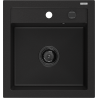 Mexen Vito 1-compartment granite sink 520 x 490 mm, Black, siphon Black - 6503521000-77-B