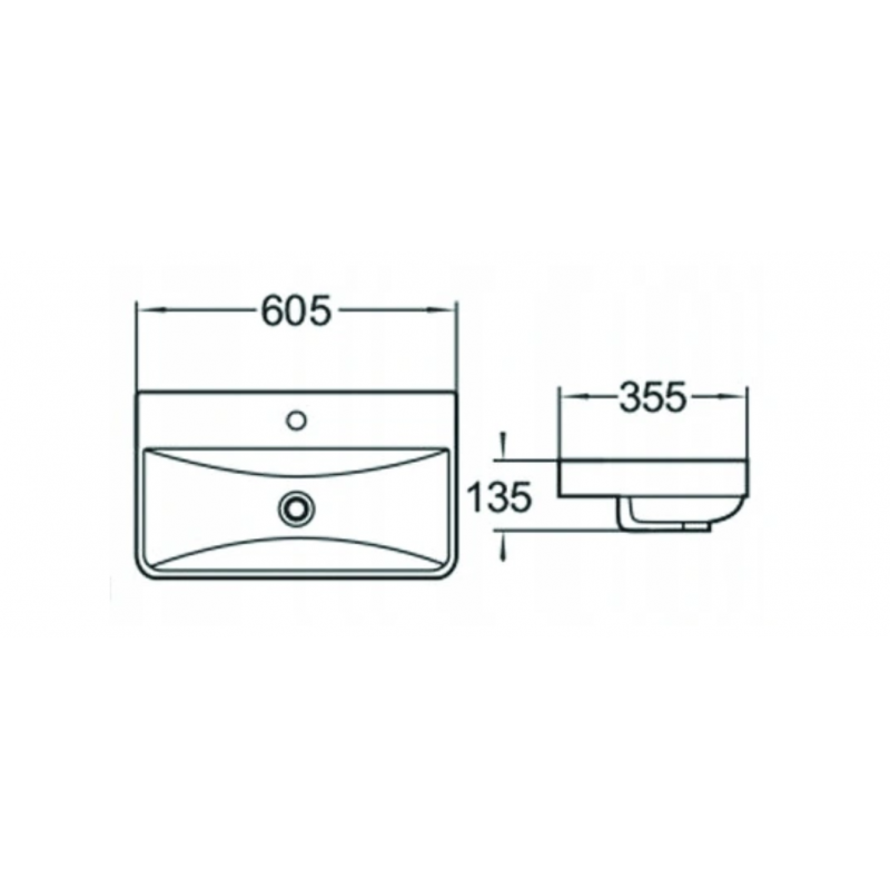Mexen Dagna 60 x 35 cm inset washbasin, white - 21996000