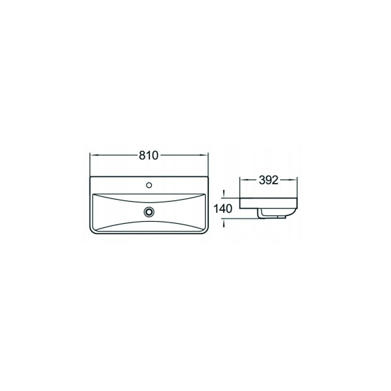 Mexen Dagna built-in countertop washbasin 81 x 39 cm, white - 21998000