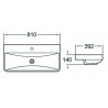 Mexen Dagna built-in countertop washbasin 81 x 39 cm, white - 21998000