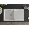 Mexen Leo granite sink 1-bowl with drainer and kitchen faucet Rita, white - 6501-20-670300-20