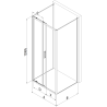 Mexen Exo-S 3S 3-sided sliding shower enclosure 125 x 70 cm, transparent, gold - 8151-125-070-50-00-3S