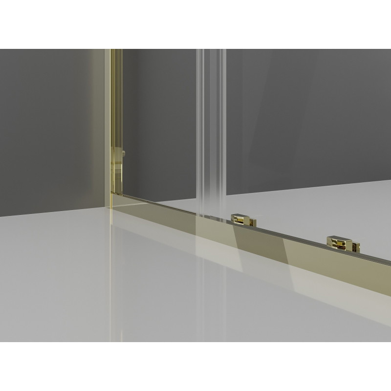 Mexen Exo-S 3S 3-sided sliding shower enclosure 125 x 70 cm, transparent, gold - 8151-125-070-50-00-3S