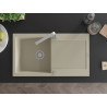 Mexen Leo granite sink 1-bowl with drainer and kitchen faucet Rita, beige - 6501-69-670300-00