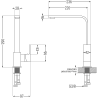Mexen Leo 1-bowl granite sink with drainer and kitchen faucet Rita, gray - 6501-71-670300-70