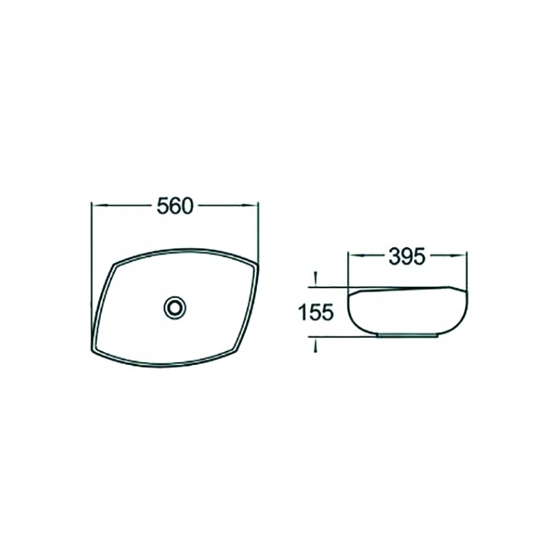 Mexen Gianna countertop washbasin 56 x 39 cm, white - 21915600