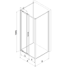 Mexen Exo-S 3S 3-Wall Sliding Shower Cabin 180 x 90 cm, Transparent, Gold - 8151-180-090-50-00-3S