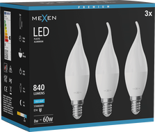 Mexen Nova 3x LED Bulb Flame E14, C37, 8W, Cool - 6500K, 840 lm - L106-E14-0865-01x03