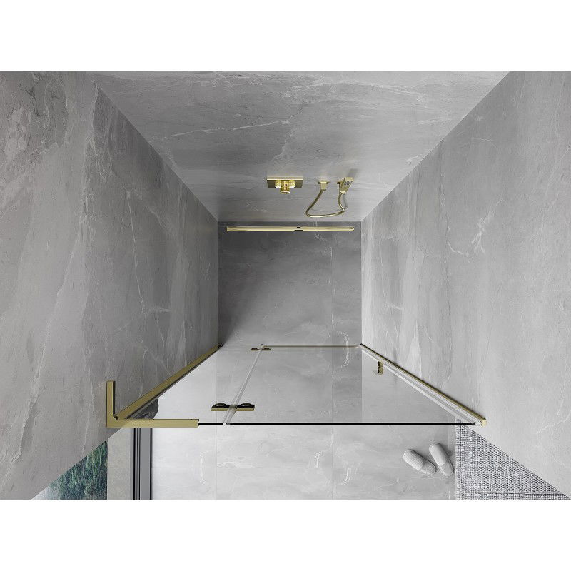 Mexen Mist-H L Left Hinged Shower Door 70 cm, Transparent, Gold - 8A5L-070-000-50-00-L
